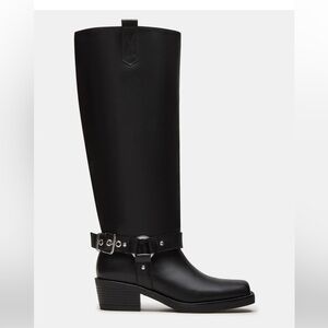 Steve Madden Hawkins Black Leather Boots